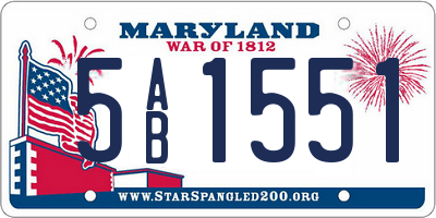 MD license plate 5AB1551