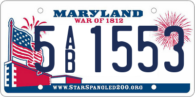 MD license plate 5AB1553