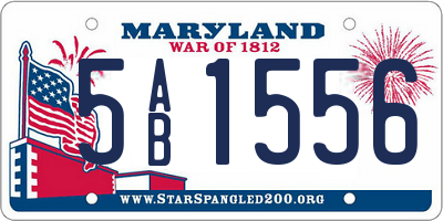 MD license plate 5AB1556