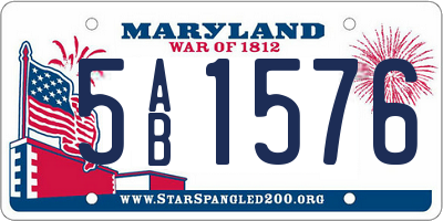 MD license plate 5AB1576