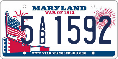 MD license plate 5AB1592