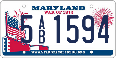 MD license plate 5AB1594
