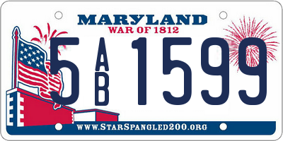 MD license plate 5AB1599