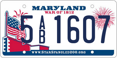 MD license plate 5AB1607