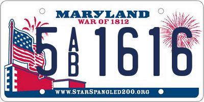 MD license plate 5AB1616