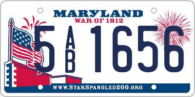 MD license plate 5AB1656