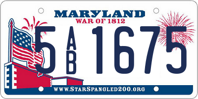 MD license plate 5AB1675