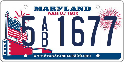 MD license plate 5AB1677