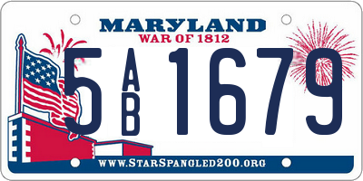 MD license plate 5AB1679