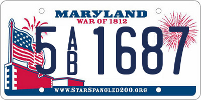 MD license plate 5AB1687