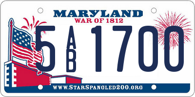 MD license plate 5AB1700