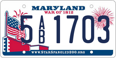 MD license plate 5AB1703