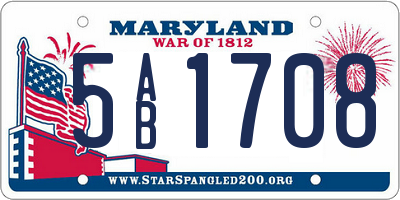 MD license plate 5AB1708