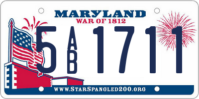 MD license plate 5AB1711