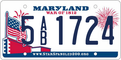 MD license plate 5AB1724