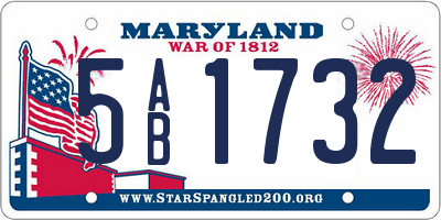 MD license plate 5AB1732