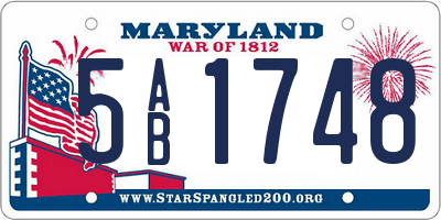 MD license plate 5AB1748