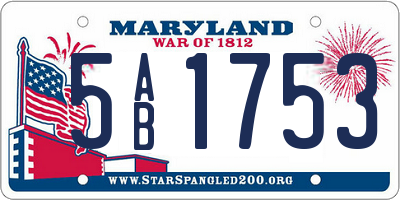 MD license plate 5AB1753
