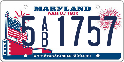 MD license plate 5AB1757