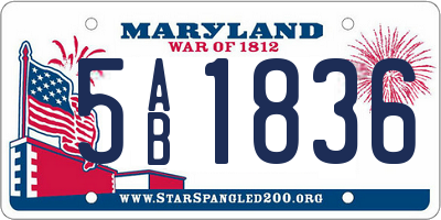 MD license plate 5AB1836