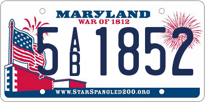 MD license plate 5AB1852