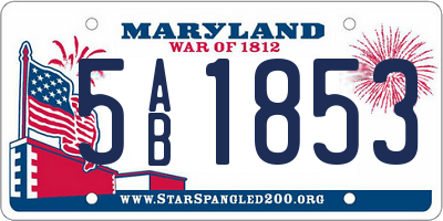 MD license plate 5AB1853