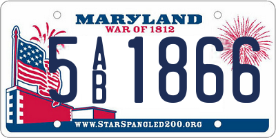 MD license plate 5AB1866