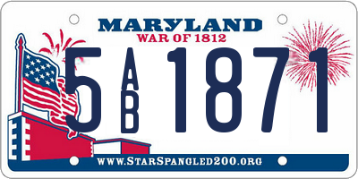 MD license plate 5AB1871