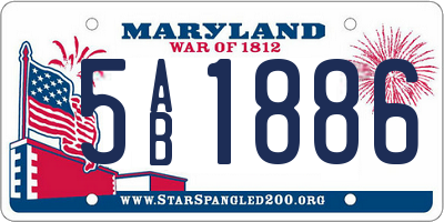 MD license plate 5AB1886