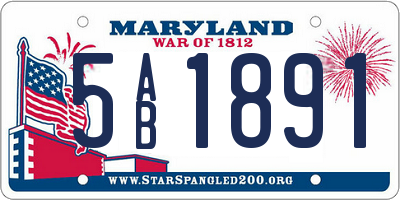 MD license plate 5AB1891