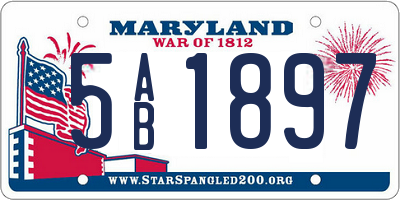 MD license plate 5AB1897