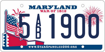 MD license plate 5AB1900