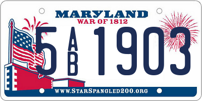 MD license plate 5AB1903