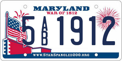 MD license plate 5AB1912