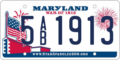 MD license plate 5AB1913