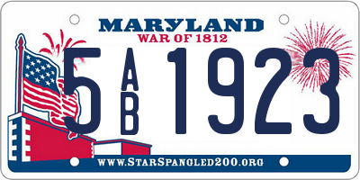 MD license plate 5AB1923