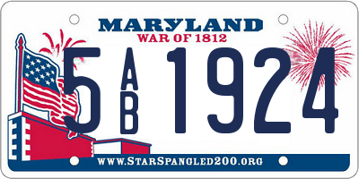 MD license plate 5AB1924