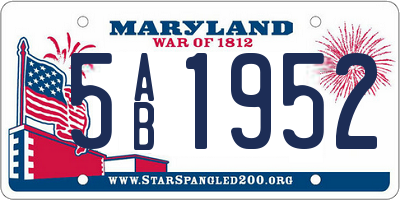 MD license plate 5AB1952