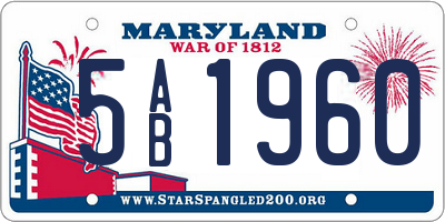 MD license plate 5AB1960