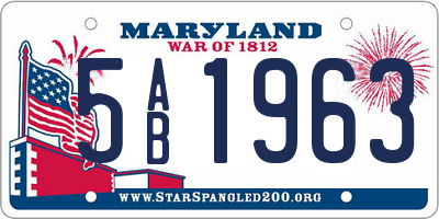 MD license plate 5AB1963