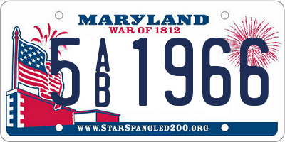 MD license plate 5AB1966