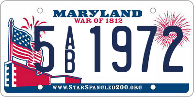MD license plate 5AB1972