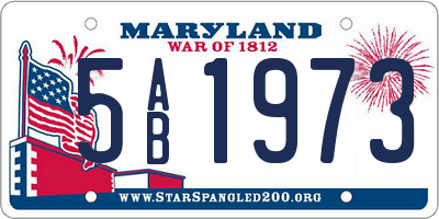 MD license plate 5AB1973