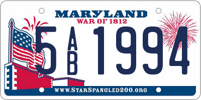 MD license plate 5AB1994