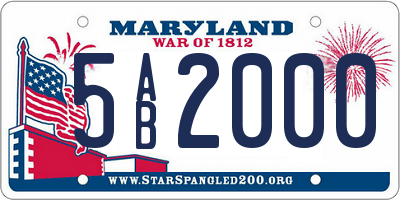 MD license plate 5AB2000