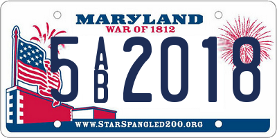 MD license plate 5AB2018