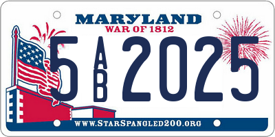 MD license plate 5AB2025