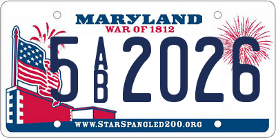 MD license plate 5AB2026