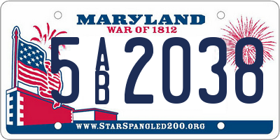 MD license plate 5AB2038