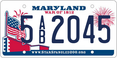 MD license plate 5AB2045